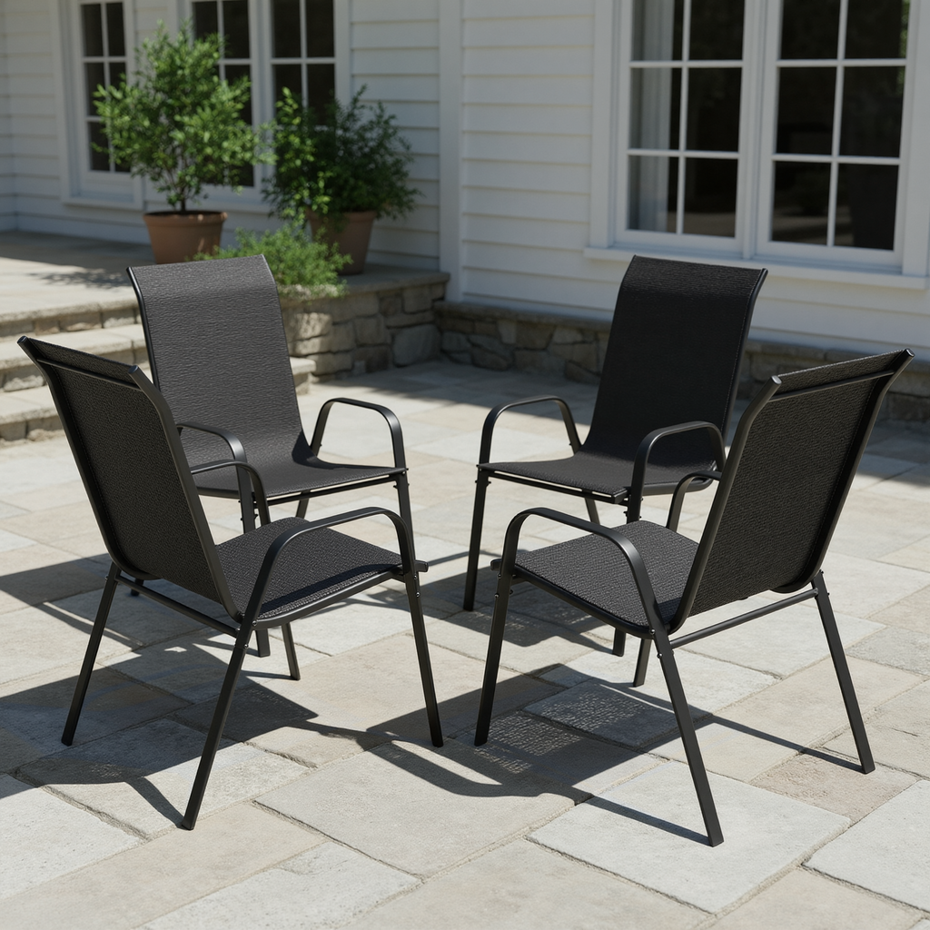 TLSUNNY Outdoor Patio Chairs Set of 4/6/8, Stackable & Heavy Duty for All-Weather Outdoor Dining Chairs, Backyard, Deck, Poolside, Restaurant Use