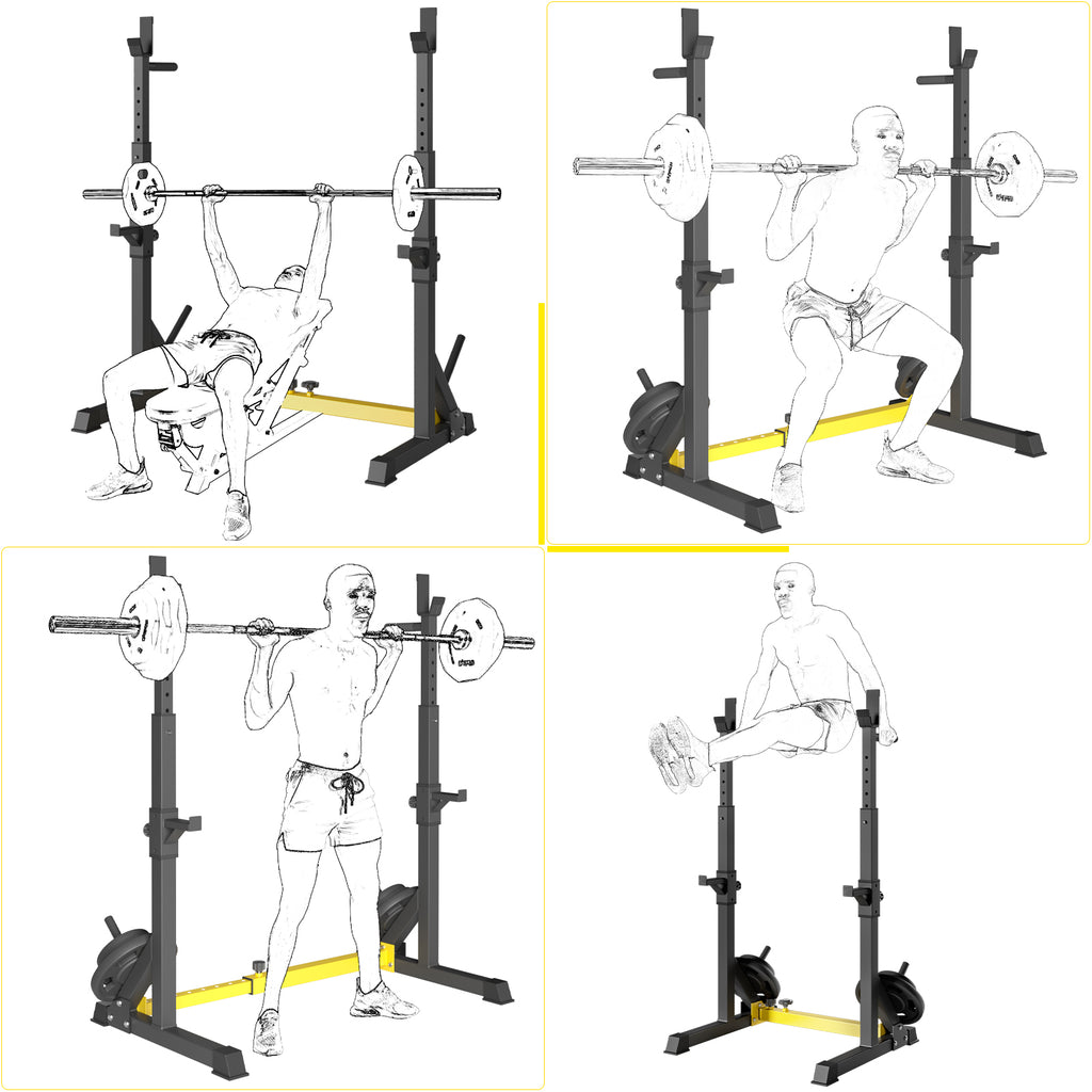 TLSUNNY Squat Rack Stand, Adjustable Barbell Rack for Home Gym Strength Training & Professional Workouts, 570 lbs