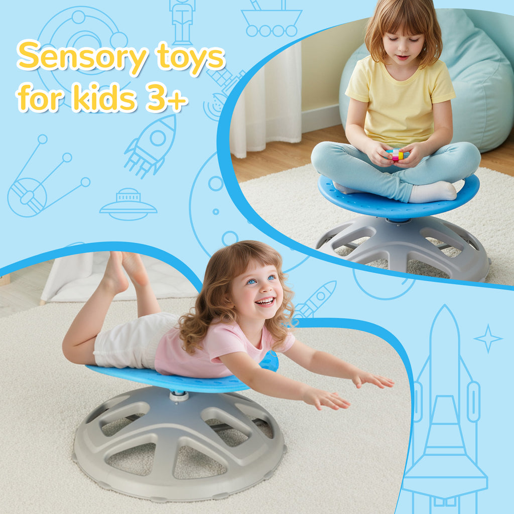TLSUNNY Spinning Chair for Autistic,360° Swivel Sensory Seat for Teens with ADHD/Autism, Balance Training