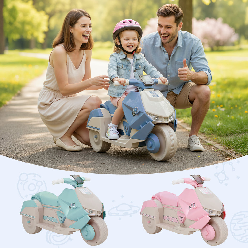 TLSUNNY Kids Ride-On Motorcycle, 6V Battery Powered with Non-Slip Tires & Sounds, Indoor/Outdoor Play Vehicle