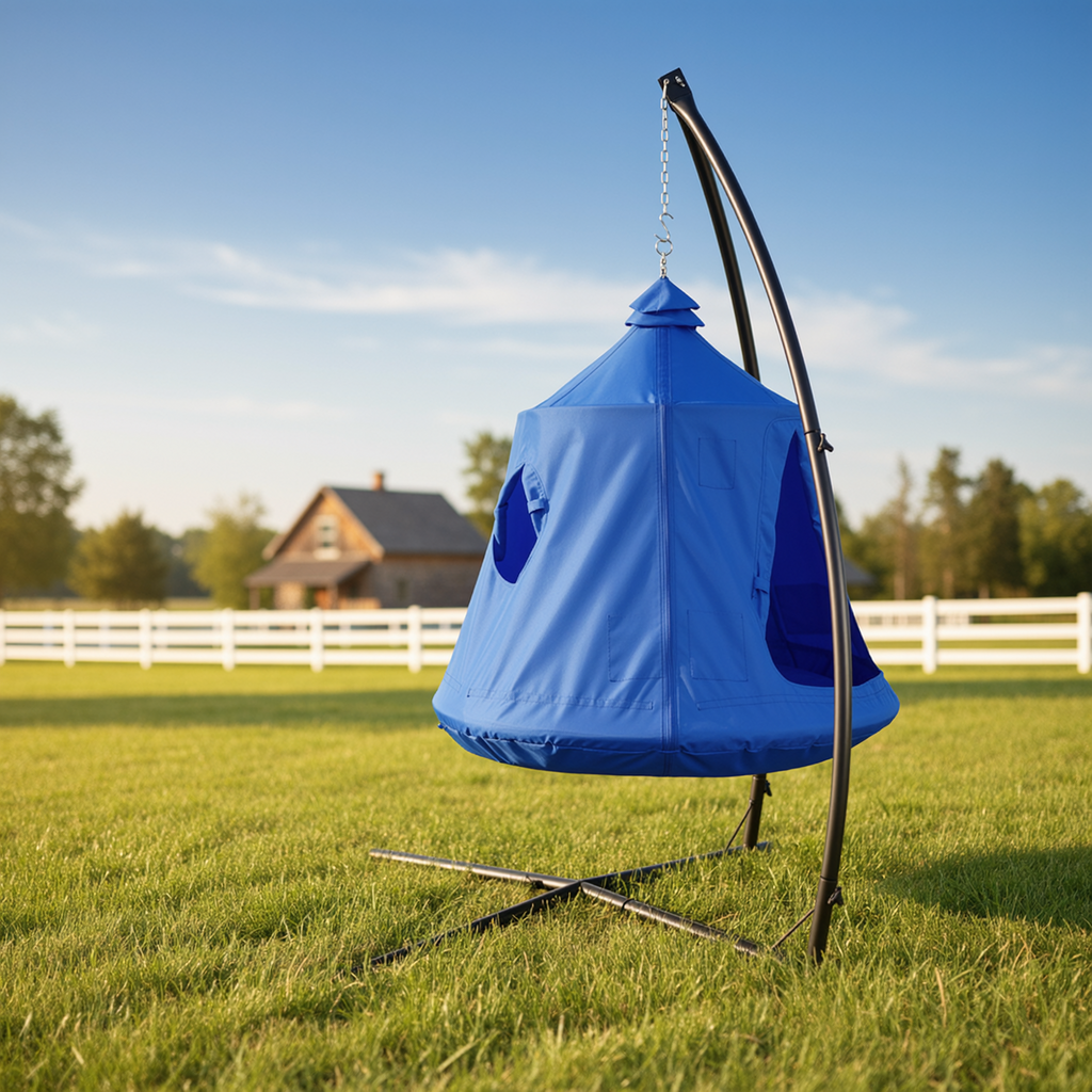 TLSUNNY Hanging Tree Tent, Hanging Chair Swing Tent Set, Waterproof Tree Ceiling Pod, W/ Lights String, Max Capacity 330 lbs