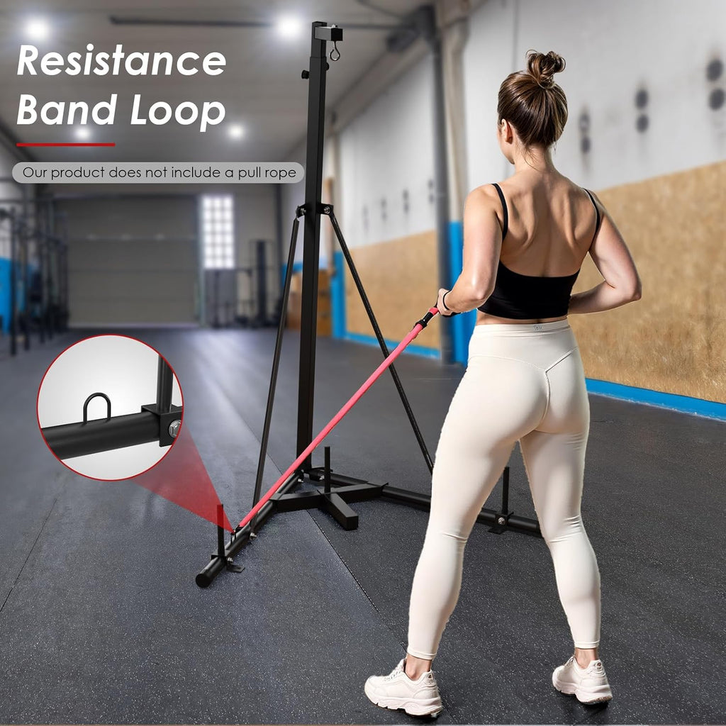 TLSUNNY 150 LBS Height Adjustable Punching Bag Stand, Heavy Duty Free Standing Boxing Bag Stand with Weighted Base, for Home Gym & Fitness Training