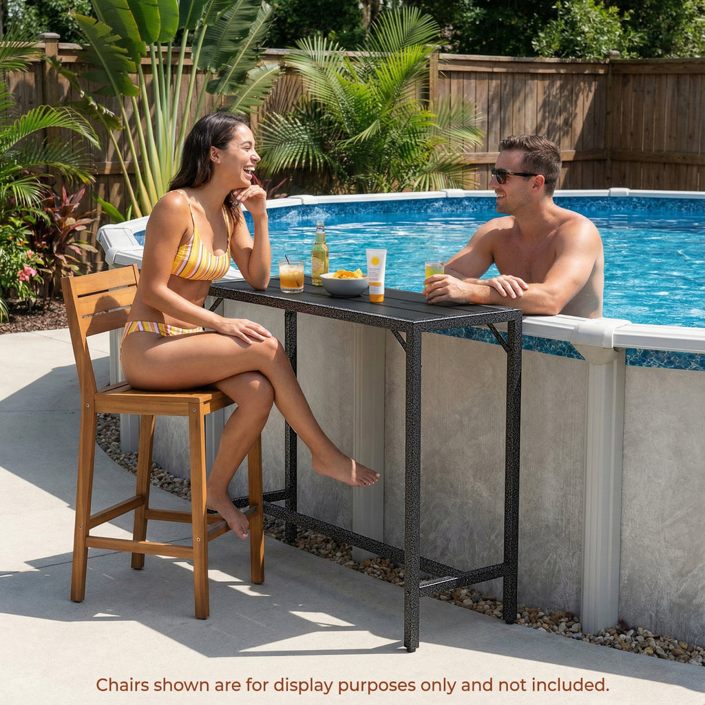 TLSUNNY Bar Table, 40"/47“/55“ Rectangular Pub Height Table, Sofa Console, Dining or Coffee Table for Narrow Spaces, Living Room, Sturdy Metal Frame, Easy Setup
