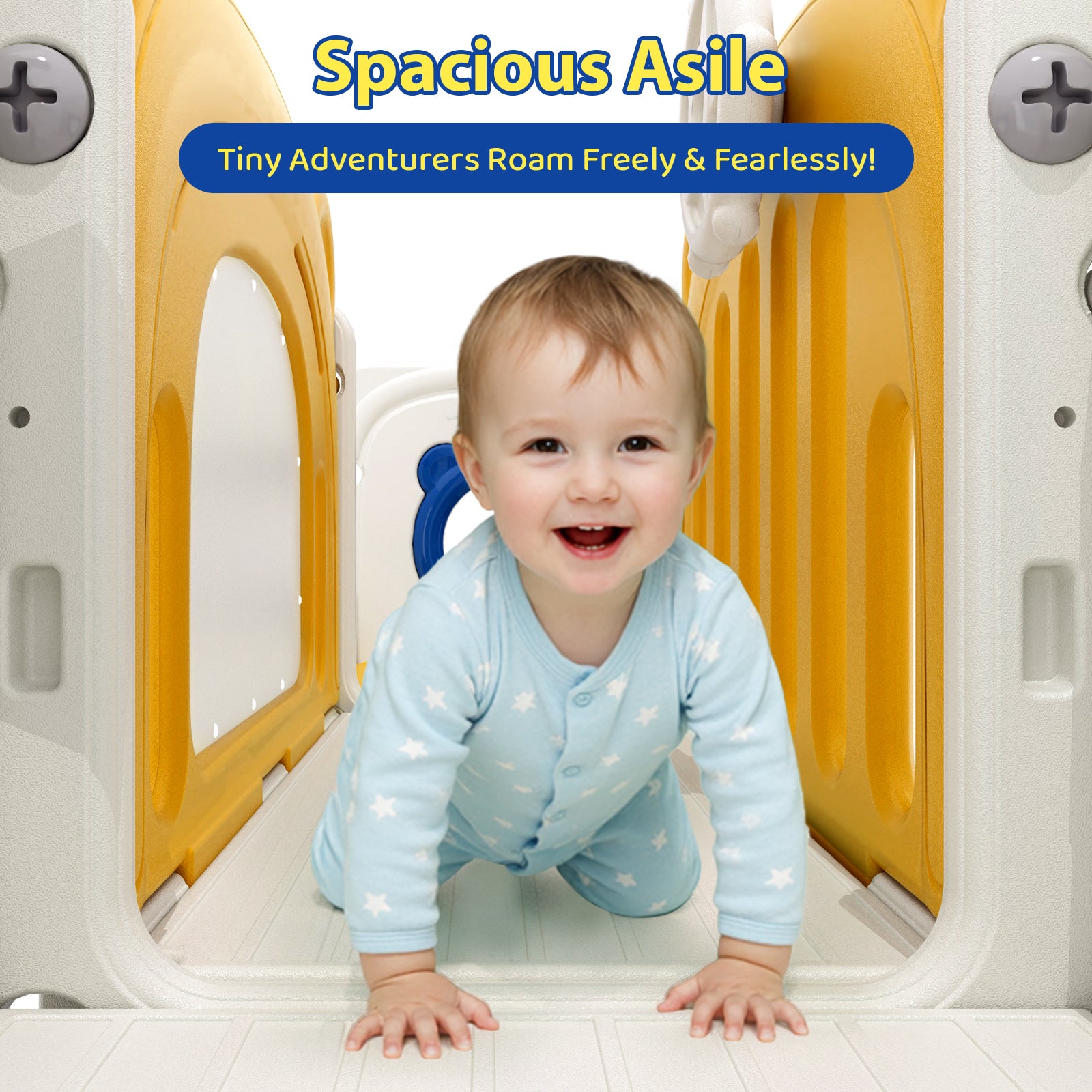 TLSUNNY 10-in-1 Kids Slide & Climber Set, with Basketball Hoop, Telescope, Drawing Board, Tunnel, Indoor Outdoor Toddler Playset