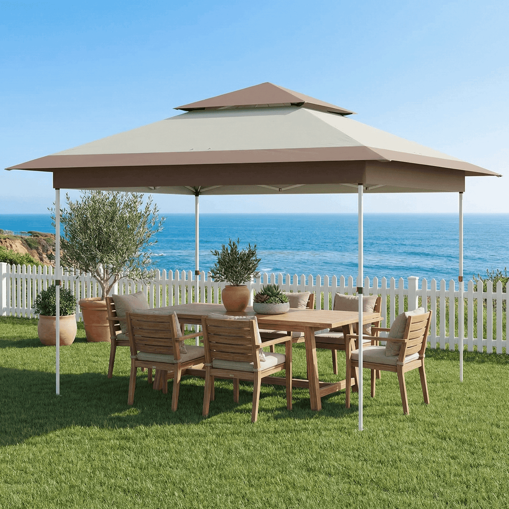 TLSUNNY 12x12 ft Pop-up Canopy Tent, Outdoor Commercial Height Adjustable Canopy, 144 sq.ft Sun Shade, Patio Gazebo for Backyard Events
