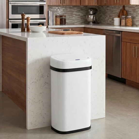TLSUNNY 13.2/15.6/18.5 Gallon Automatic Touchless Motion Sensor Garbage Bin, Stainless Steel Kitchen Trash Can W/ Soft-Close Lid, Wave or Touch to Open