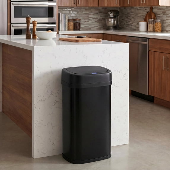 TLSUNNY 13.2/15.6/18.5 Gallon Automatic Touchless Motion Sensor Garbage Bin, Stainless Steel Kitchen Trash Can W/ Soft-Close Lid, Wave or Touch to Open