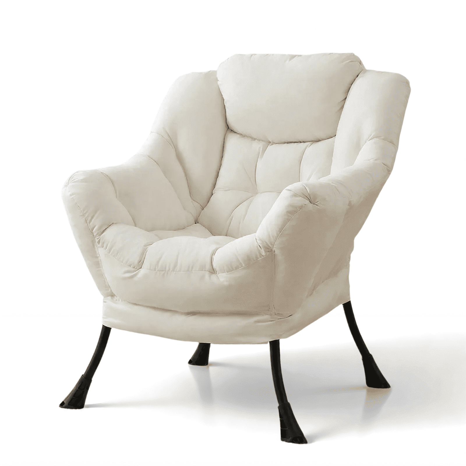 TLSUNNY Lazy Chair/ with Foldable Ottoman, Modern Lounge Reading Chair with Side Pocket, Upholstered Armchair for Living Room, Bedroom and Dorm