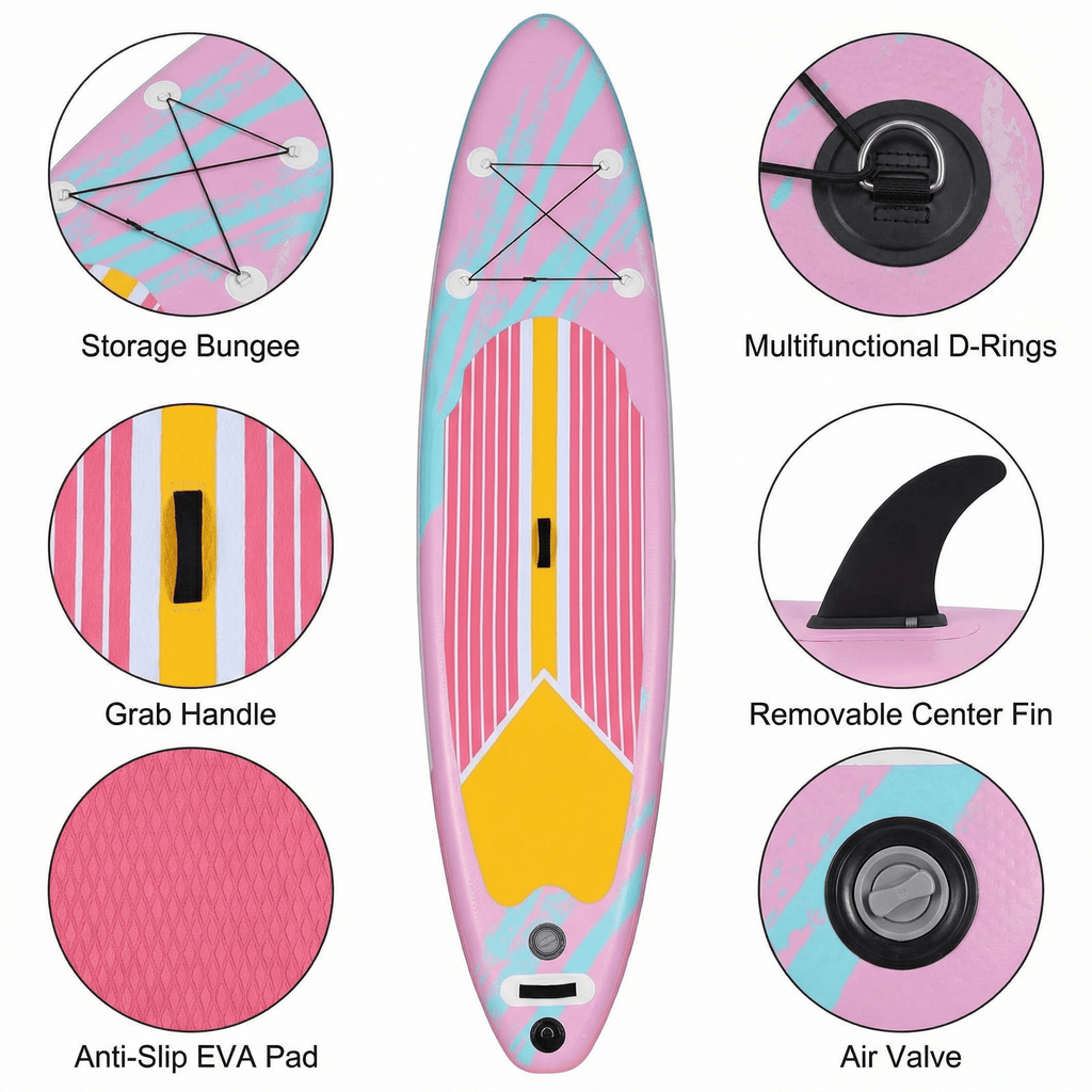 TLSUNNY Inflatable Stand Up Paddle Board, 10/11/12Ft Surfboard 6'' Thick SUP Paddle Board, with Carrying Bag, Hand Pump, Air Pump
