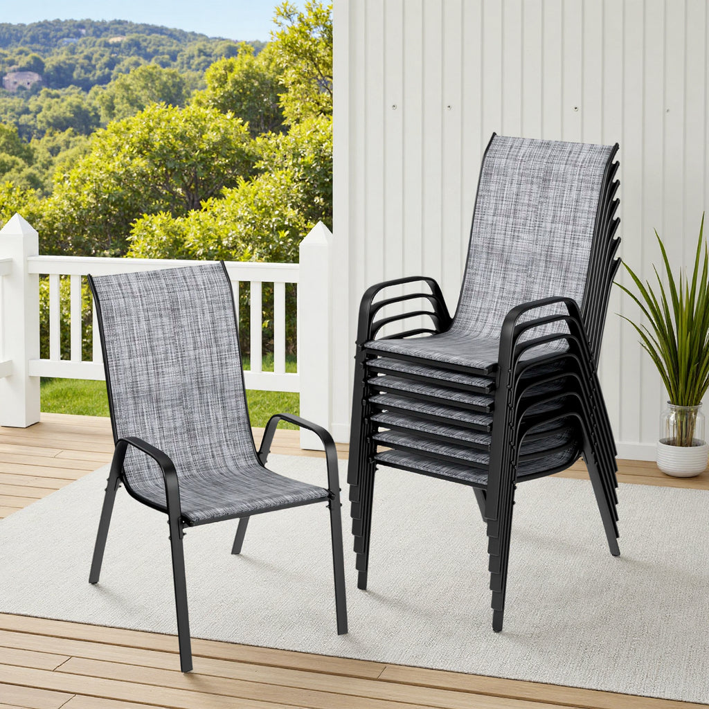 TLSUNNY Outdoor Patio Chairs Set of 4/6/8, Stackable & Heavy Duty for All-Weather Outdoor Dining Chairs, Backyard, Deck, Poolside, Restaurant Use