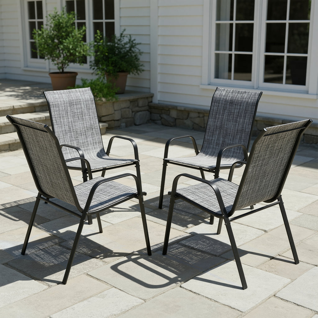 TLSUNNY Outdoor Patio Chairs Set of 4/6/8, Stackable & Heavy Duty for All-Weather Outdoor Dining Chairs, Backyard, Deck, Poolside, Restaurant Use