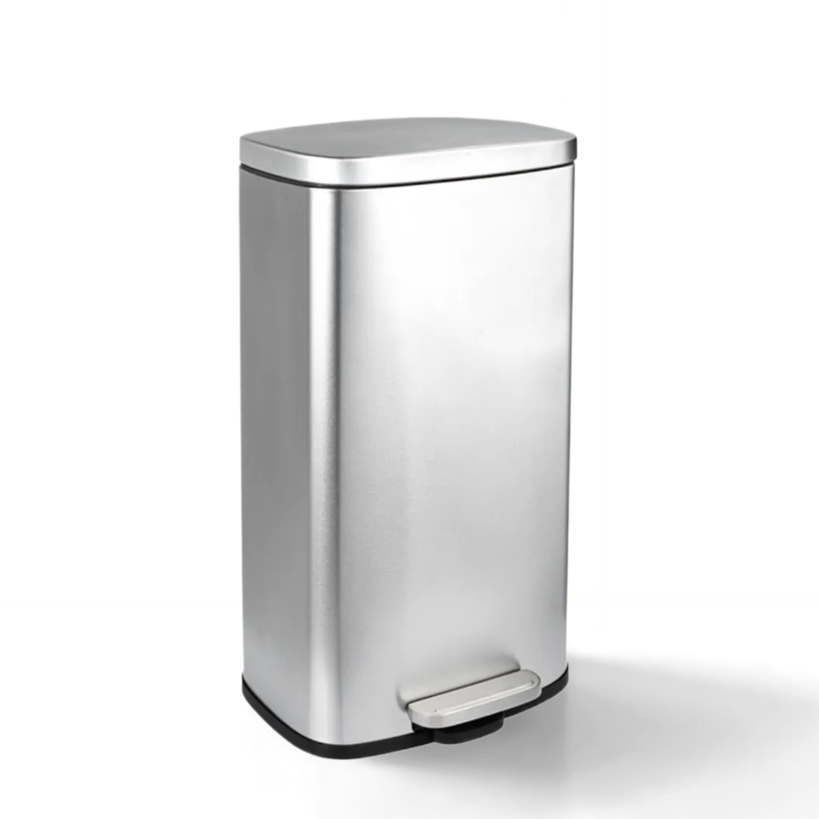 TLSUNNY 8/13.2 Gallon Step Trash Can, Stainless Steel Garbage Bin, Soft-Close Rubbish Bin with Removable Plastic Inner Bucket, Fingerprint-Proof, Lid Dustbin, Suit for Kitchen Home