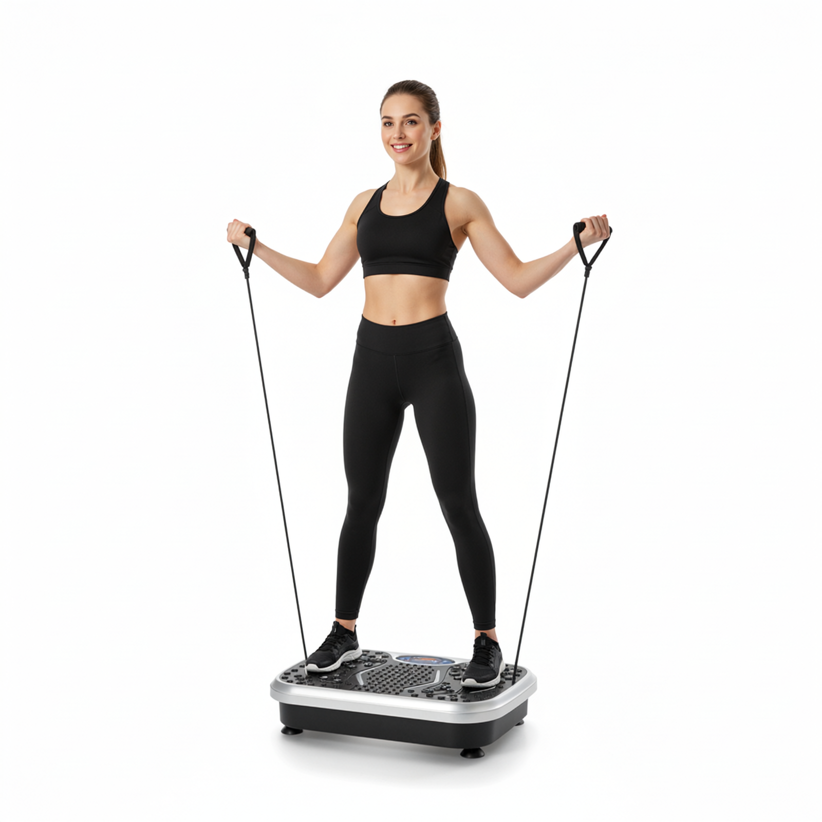 TLSUNNY 3D Vibration Plate Exercise Machine, Full Body Workout Machine with Remote & Resistance Bands for Home Use