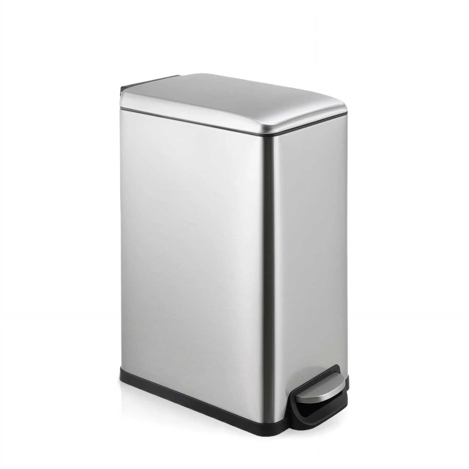 TLSUNNY 13.2 Gallon Stainless Steel Trash Can, with Silent Lid, Inner Bucket, Foot Pedal Trash Can, Suitable for Kitchen, Bathroom, Living Room