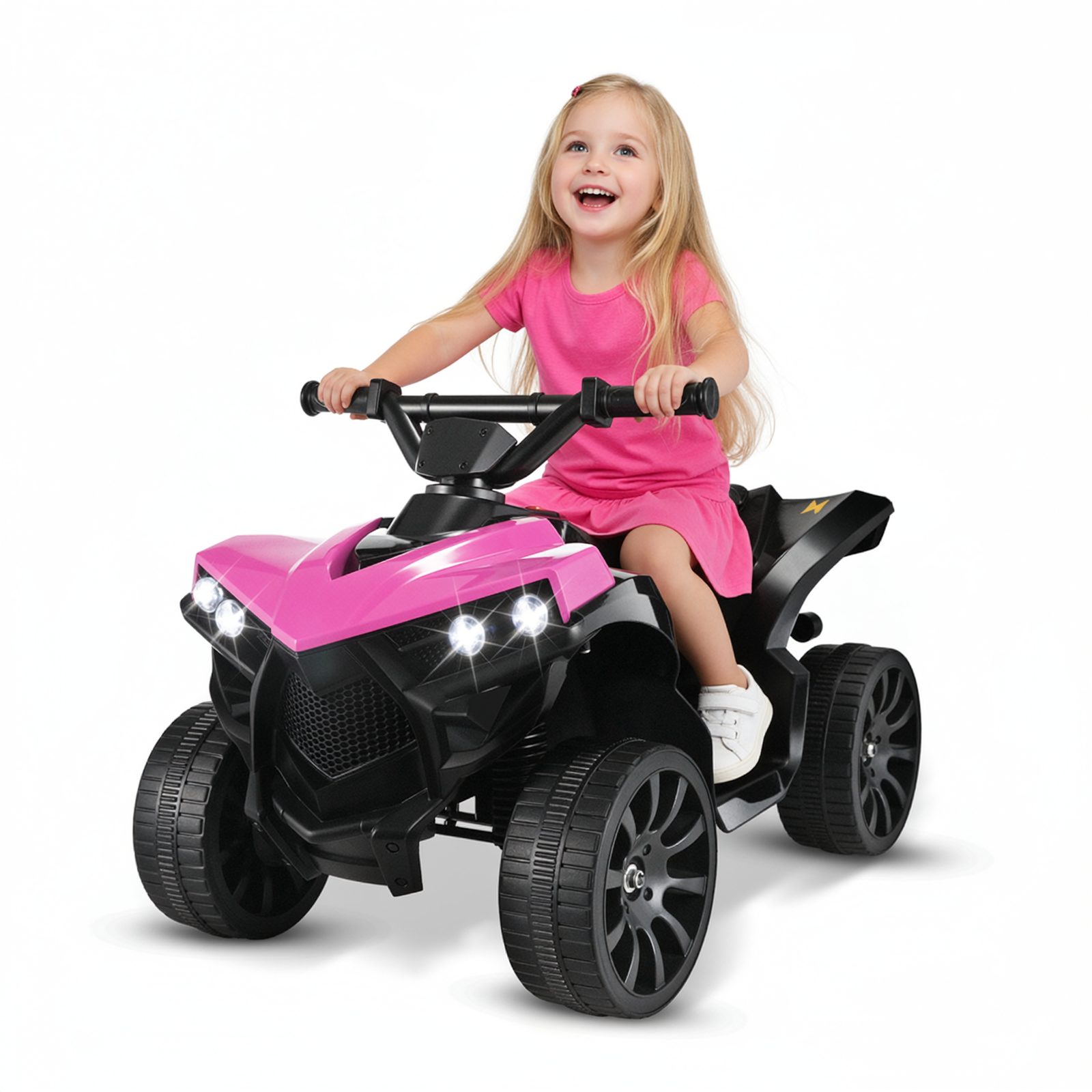 TLSUNNY Electric Ride-On ATV for Toddlers, 6V 4-Wheeler with Pedal Accelerator & Music, for Indoor/Outdoor