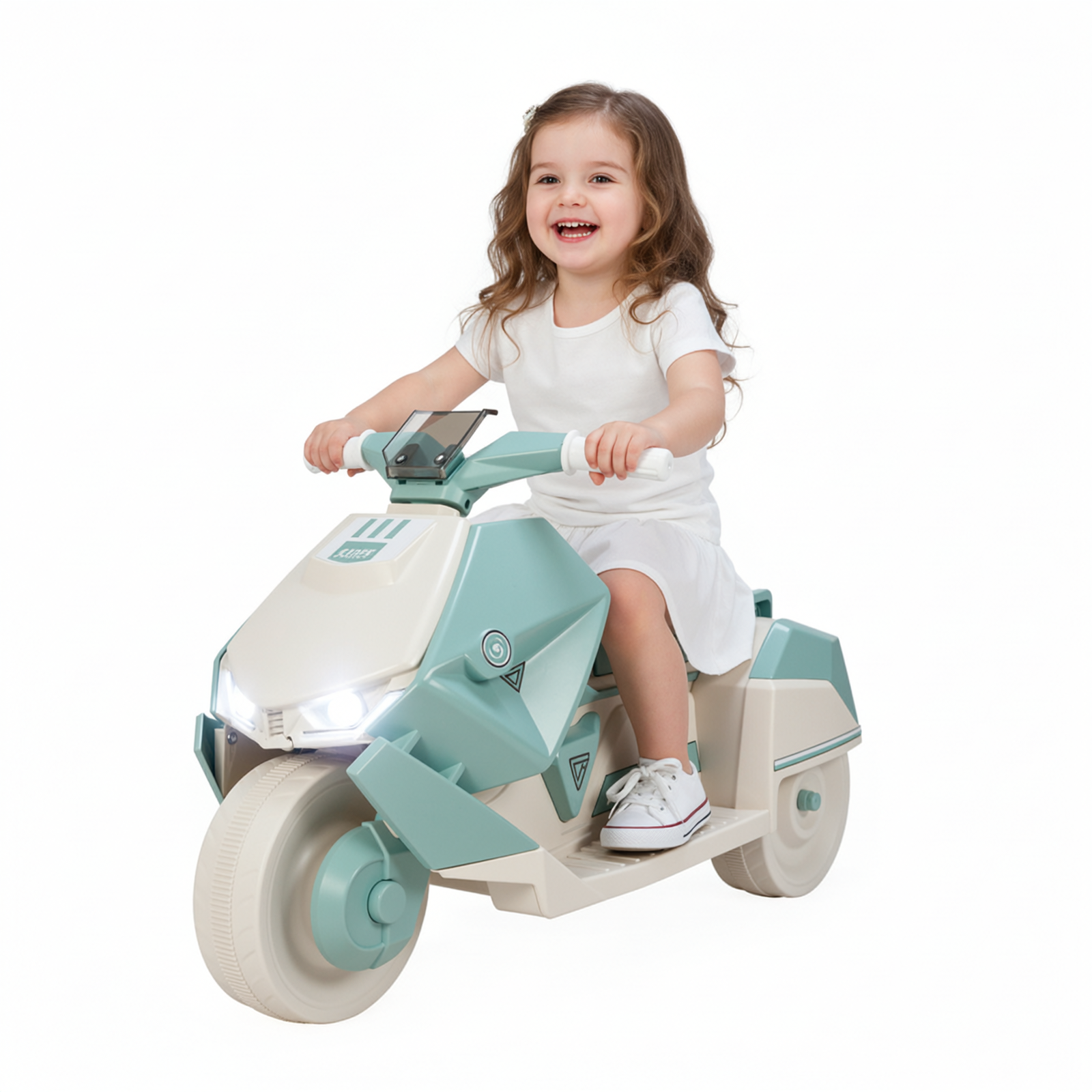 TLSUNNY Kids Ride-On Motorcycle, 6V Battery Powered with Non-Slip Tires & Sounds, Indoor/Outdoor Play Vehicle