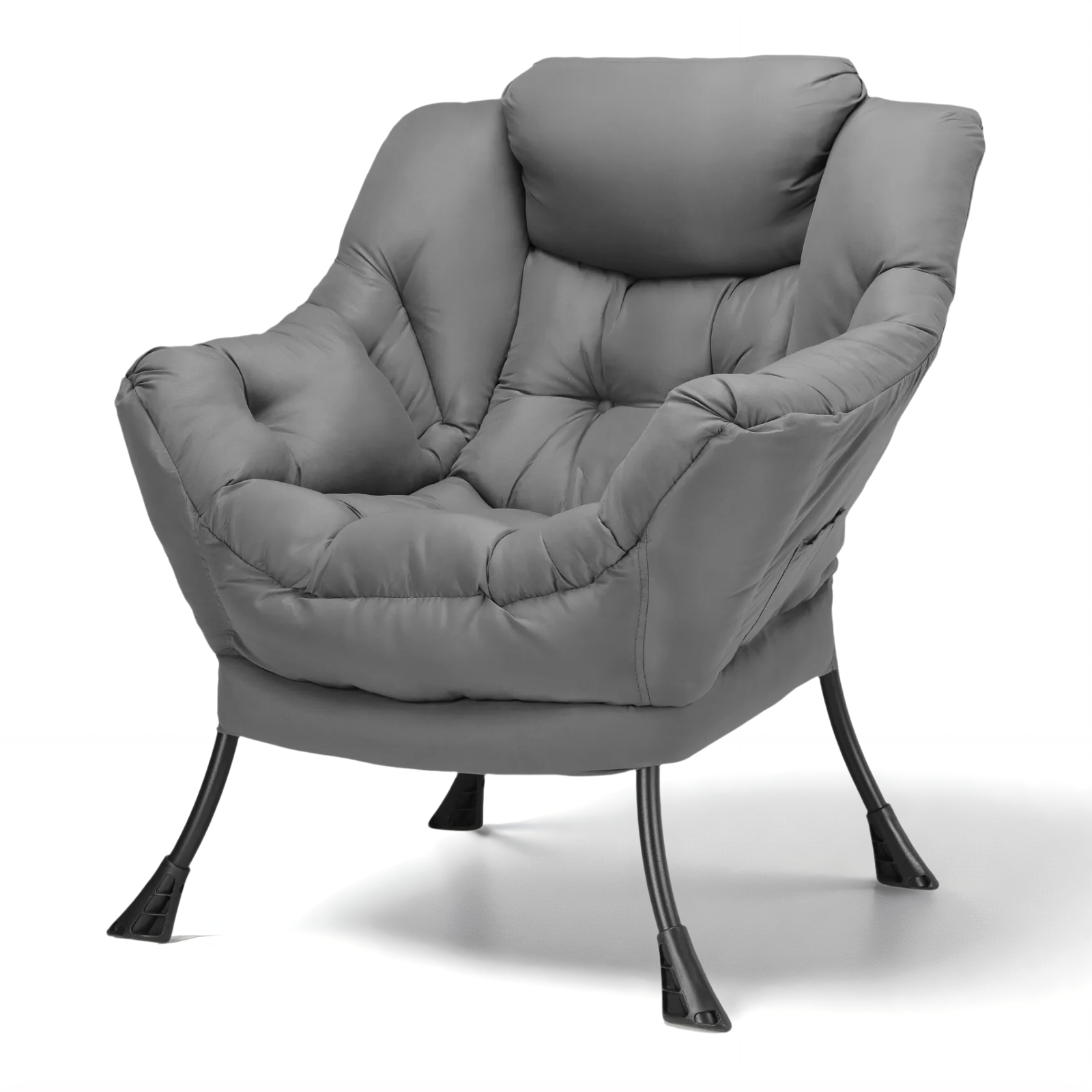 TLSUNNY Lazy Chair/ with Foldable Ottoman, Modern Lounge Reading Chair with Side Pocket, Upholstered Armchair for Living Room, Bedroom and Dorm