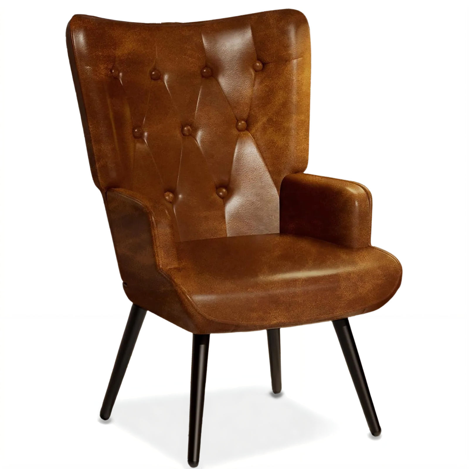 TLSUNNY Accent Chair, Comfy Upholstered Armchair with Metal Legs, High Backrest Living Room Chair, Wingback Chair Mid Century Modern for Living Room/Vanity/Bedroom