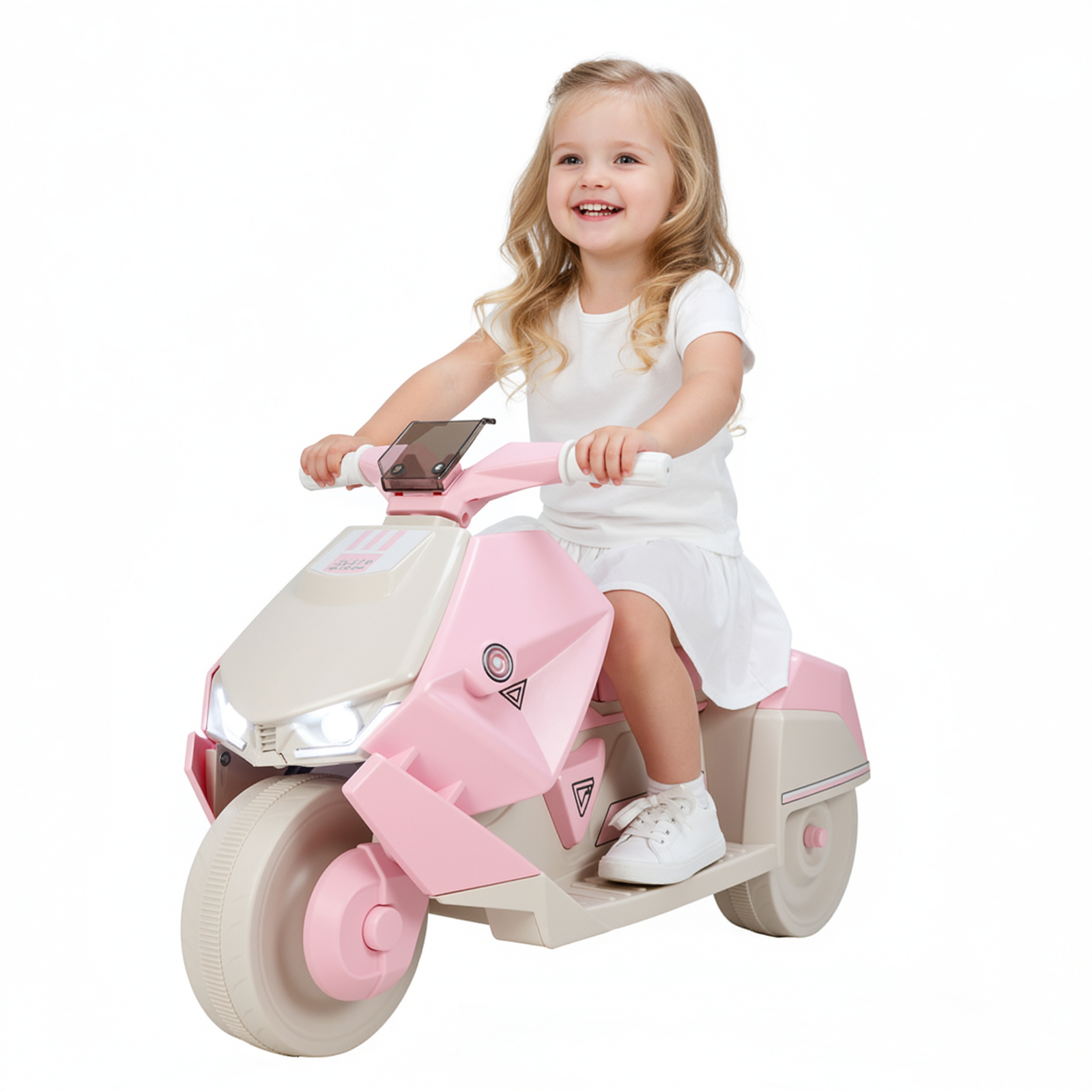 TLSUNNY Kids Ride-On Motorcycle, 6V Battery Powered with Non-Slip Tires & Sounds, Indoor/Outdoor Play Vehicle