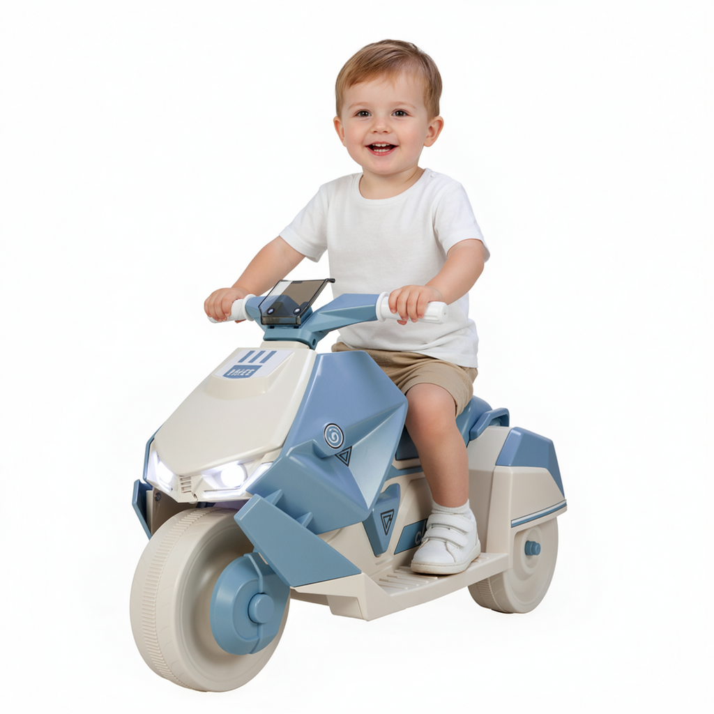 TLSUNNY Kids Ride-On Motorcycle, 6V Battery Powered with Non-Slip Tires & Sounds, Indoor/Outdoor Play Vehicle