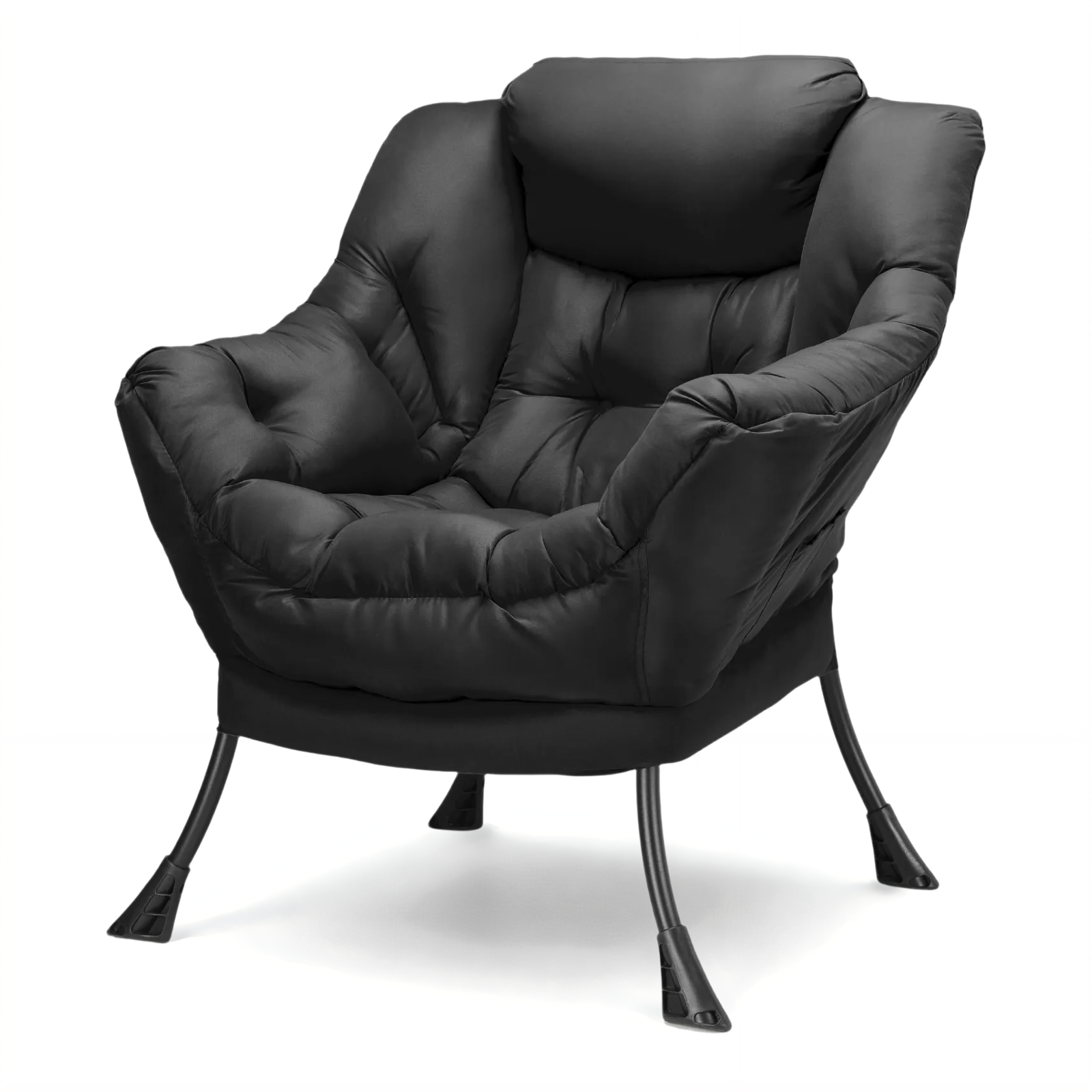 TLSUNNY Lazy Chair/ with Foldable Ottoman, Modern Lounge Reading Chair with Side Pocket, Upholstered Armchair for Living Room, Bedroom and Dorm