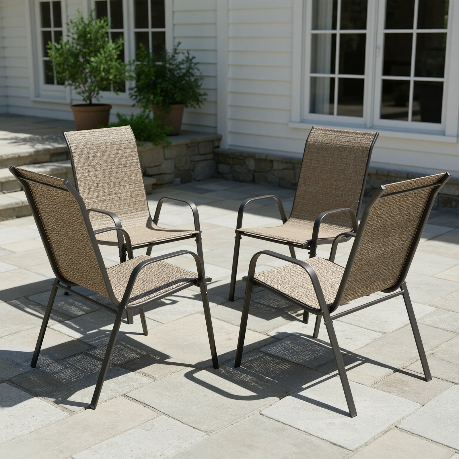 TLSUNNY Outdoor Patio Chairs Set of 4/6/8, Stackable & Heavy Duty for All-Weather Outdoor Dining Chairs, Backyard, Deck, Poolside, Restaurant Use