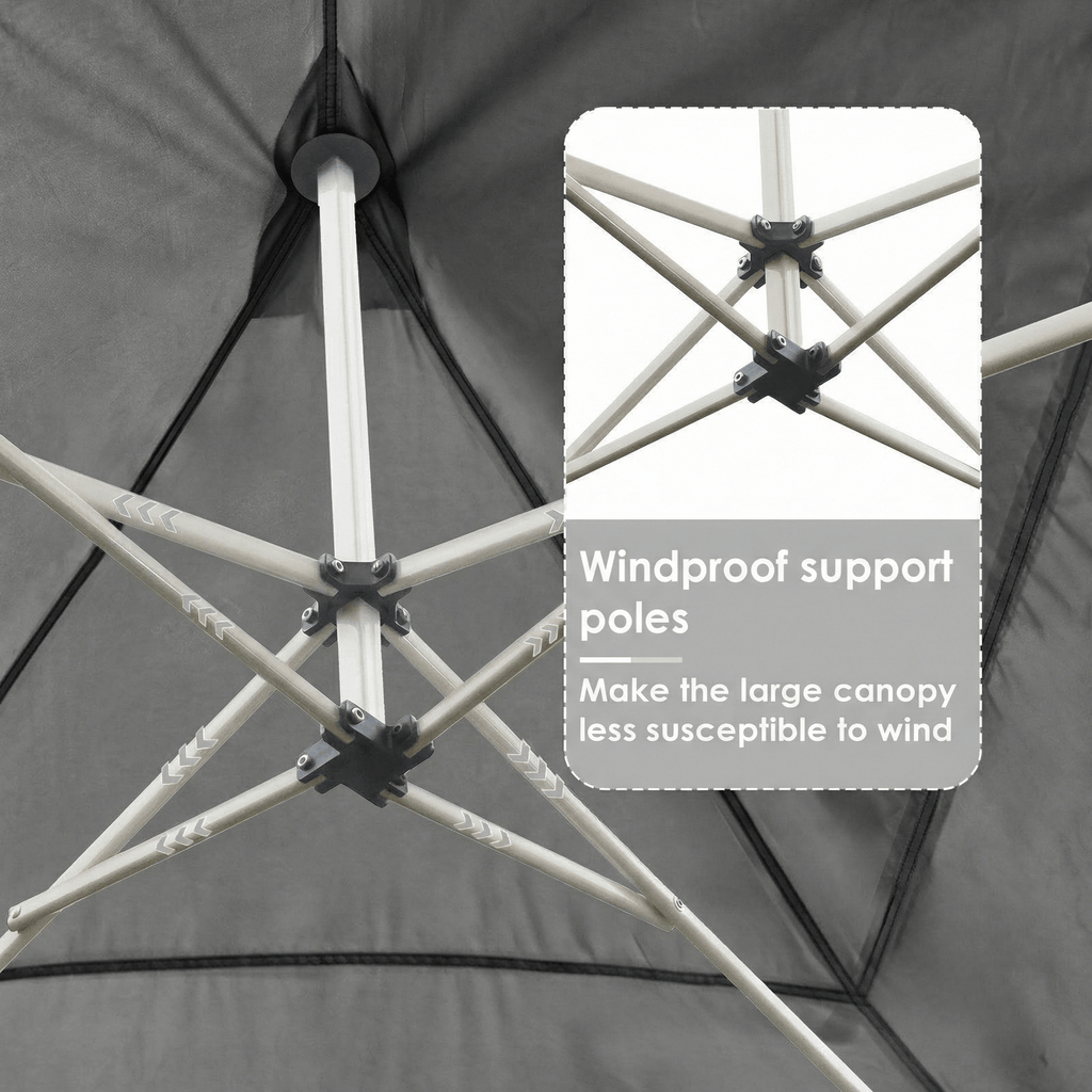 TLSUNNY 10'x20' Pop up Canopy Tent with 6 Sidewalls, Adjustable Height Commercial Events Instant Gazebo, with Wheeled Bag