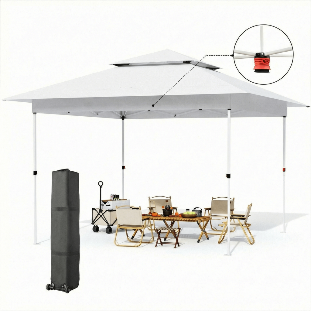 TLSUNNY 12x12 ft Pop-up Canopy Tent, Outdoor Commercial Height Adjustable Canopy, 144 sq.ft Sun Shade, Patio Gazebo for Backyard Events