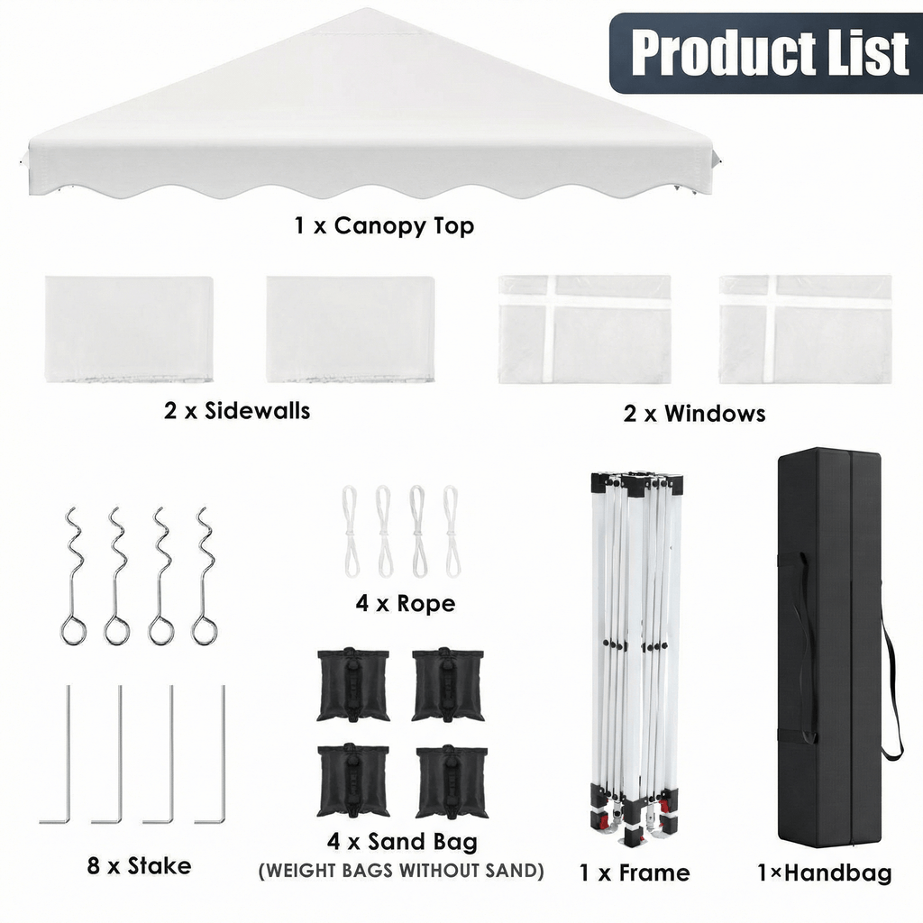 TLSUNNY 10x10' Pop up Canopy Tent, Outdoor Commercial Instant Canopy with 4 Sidewalls & Carrying Bag, Portable Gazebo for Market Event