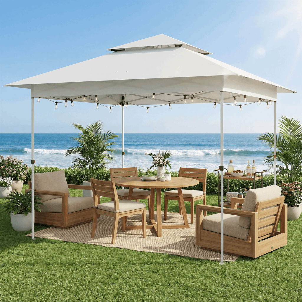 TLSUNNY 12x12 ft Pop-up Canopy Tent, Outdoor Commercial Height Adjustable Canopy, 144 sq.ft Sun Shade, Patio Gazebo for Backyard Events
