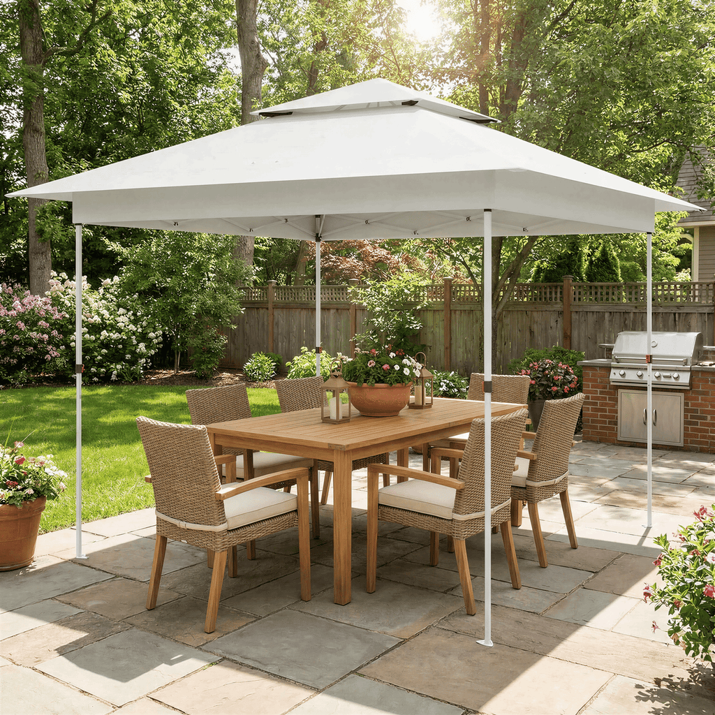 TLSUNNY 12x12 ft Pop-up Canopy Tent, Outdoor Commercial Height Adjustable Canopy, 144 sq.ft Sun Shade, Patio Gazebo for Backyard Events