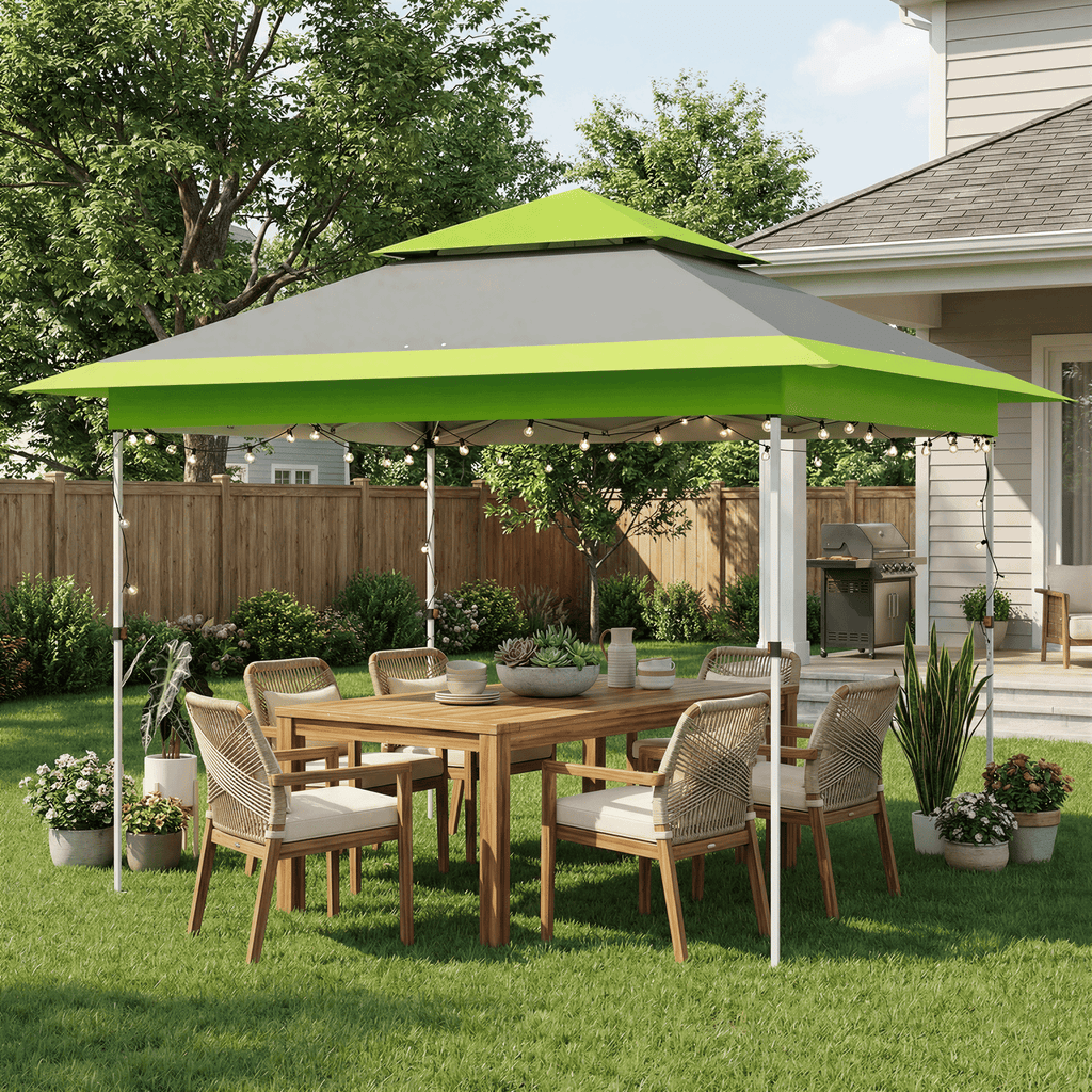 TLSUNNY 12x12 ft Pop-up Canopy Tent, Outdoor Commercial Height Adjustable Canopy, 144 sq.ft Sun Shade, Patio Gazebo for Backyard Events