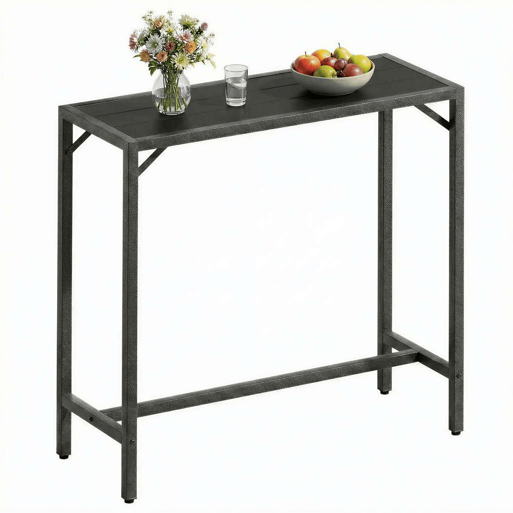 TLSUNNY Bar Table, 40"/47“/55“ Rectangular Pub Height Table, Sofa Console, Dining or Coffee Table for Narrow Spaces, Living Room, Sturdy Metal Frame, Easy Setup