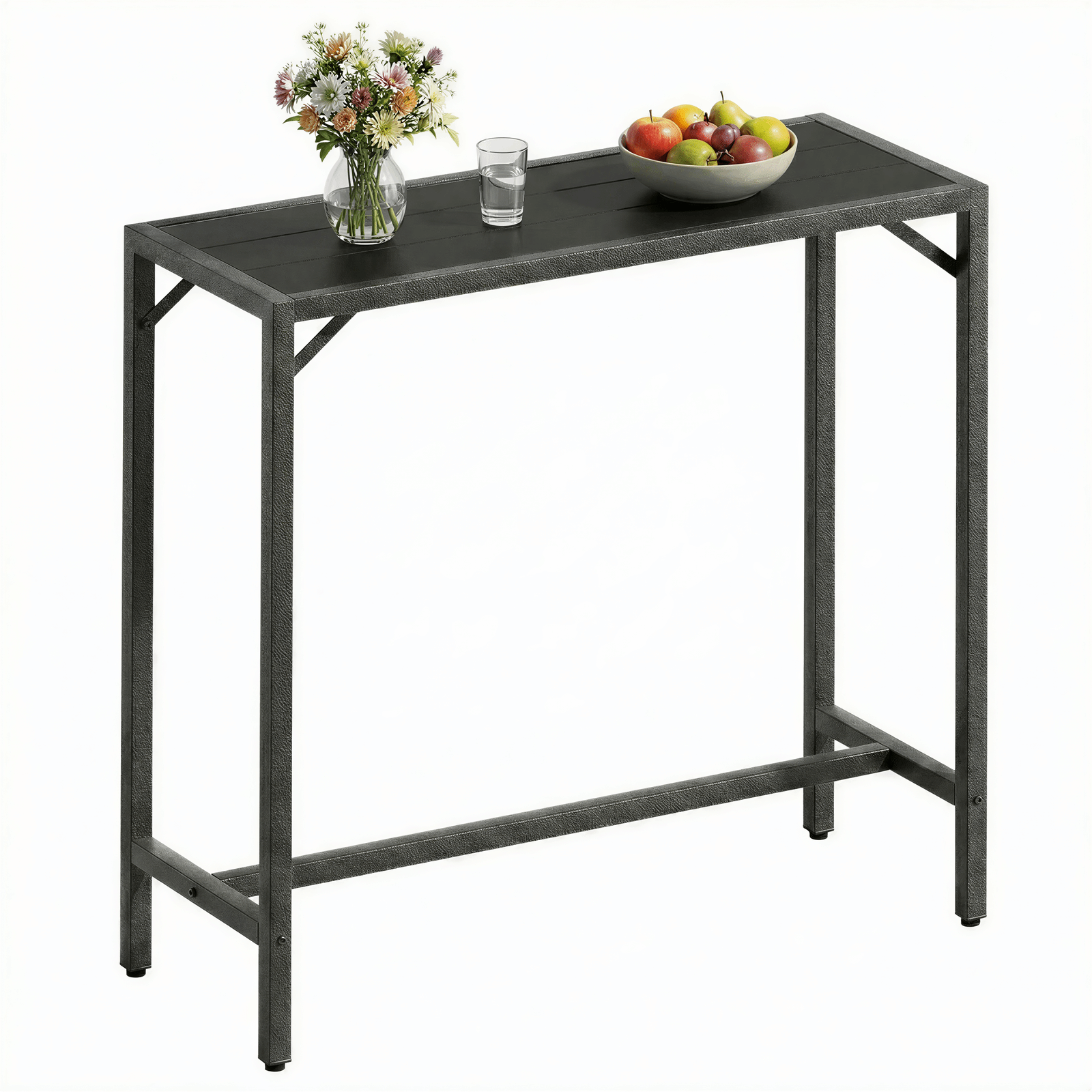 TLSUNNY Bar Table, 40"/47“/55“ Rectangular Pub Height Table, Sofa Console, Dining or Coffee Table for Narrow Spaces, Living Room, Sturdy Metal Frame, Easy Setup