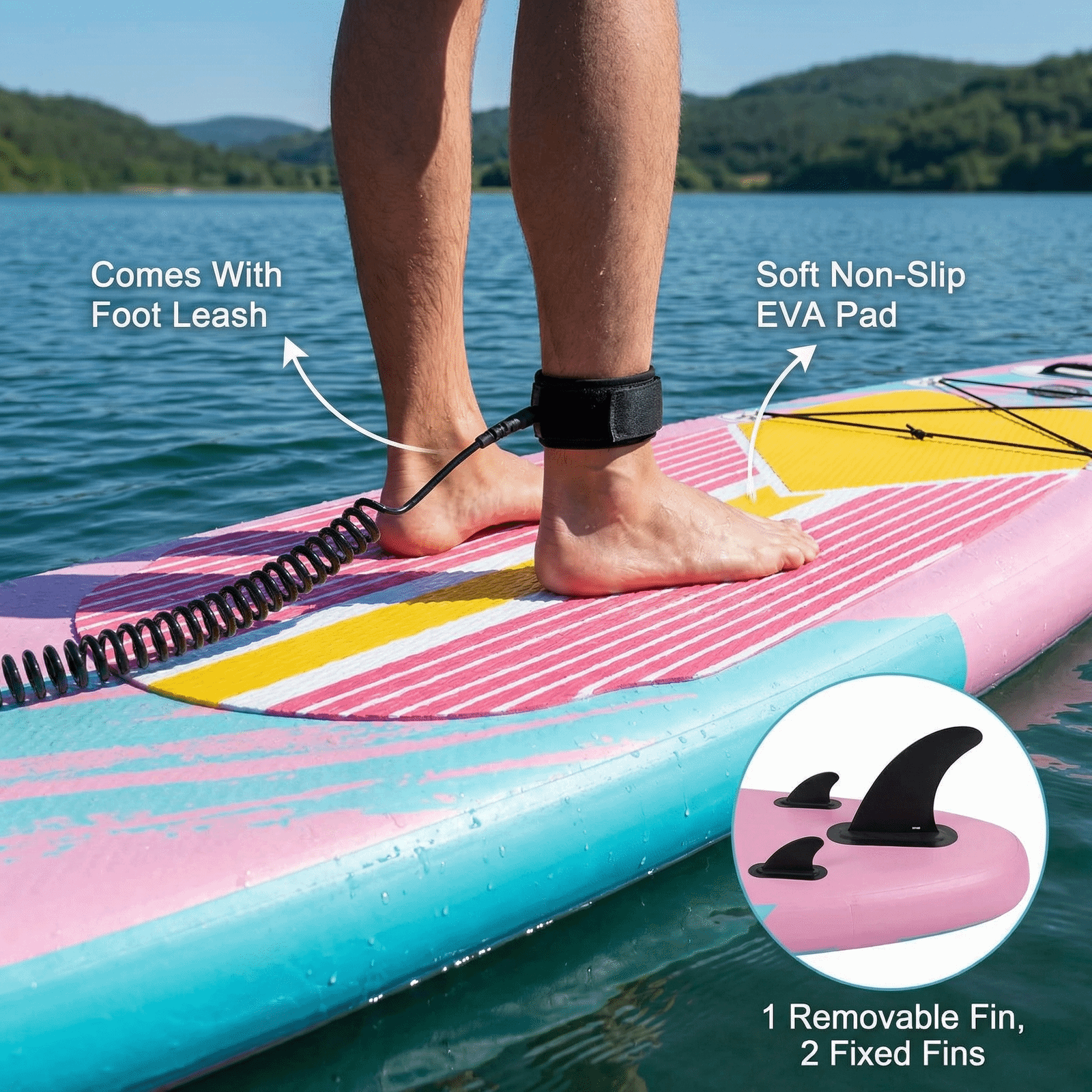 TLSUNNY Inflatable Stand Up Paddle Board, 10/11/12Ft Surfboard 6'' Thick SUP Paddle Board, with Carrying Bag, Hand Pump, Air Pump